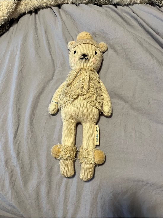 Cuddle + Kind Other - Cuddle + Kind Neutral Knit Bear Plush Toy - Soft Cream Cuddly Bear